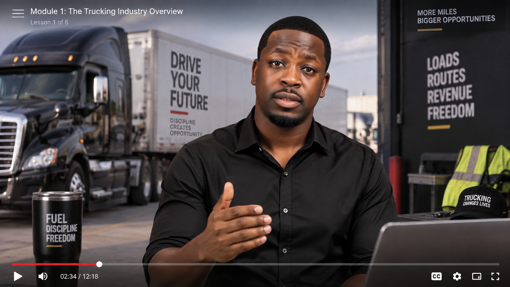 Hakeem presenting Module 1: The Trucking Industry Overview